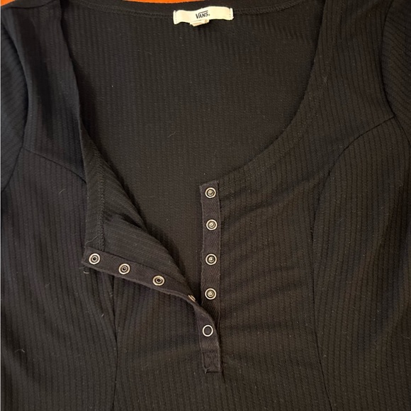 Vans Black Knit Skater Dress Beautiful Seaming detail & Fully Functional Buttons - Picture 5 of 6